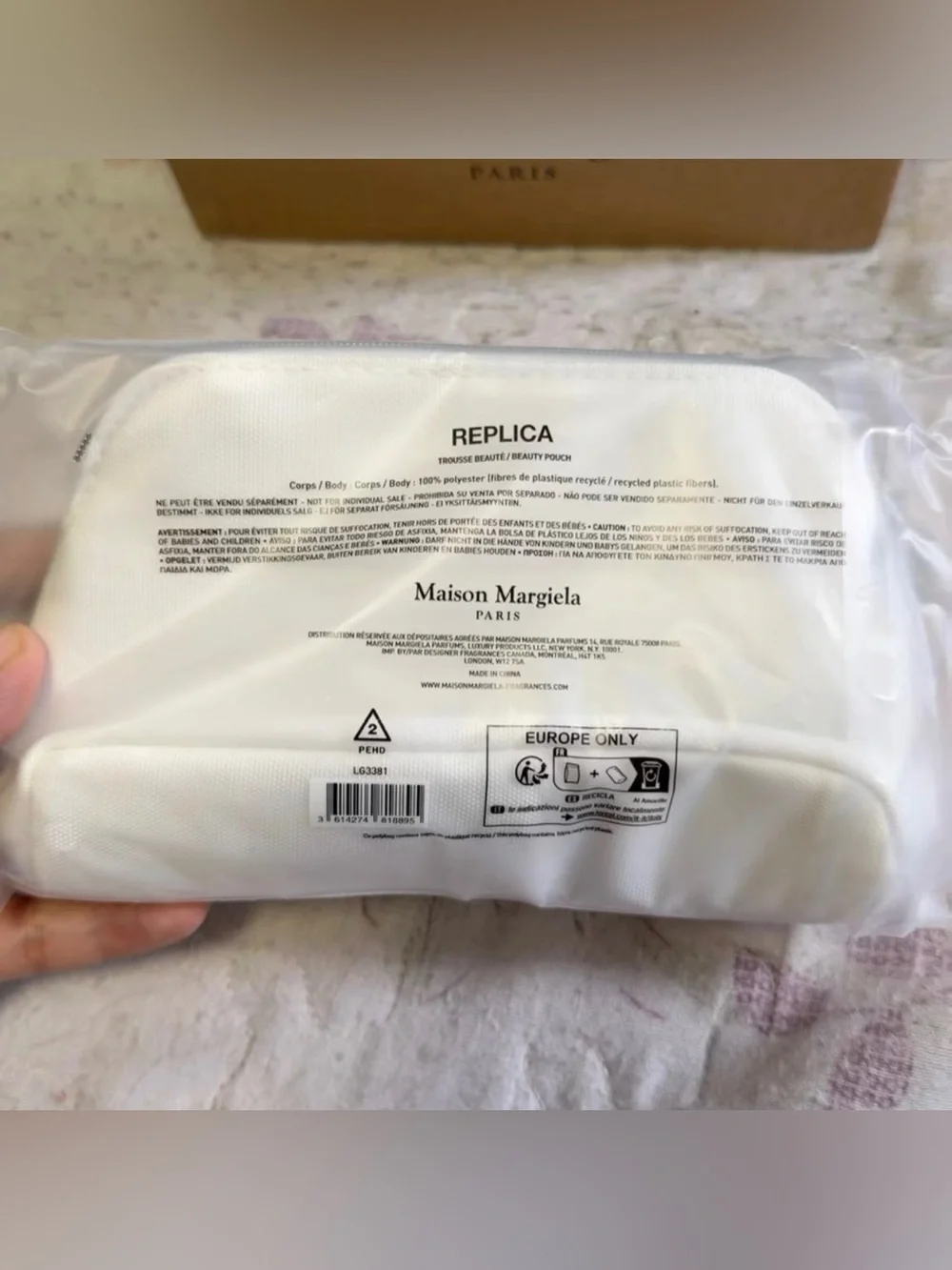 Maison Martin Margiela White Canvas Cosmetic Pouch